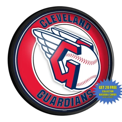 Cleveland Guardians 18" Round Slimline Lighted Wall Sign - Image 1 of 4