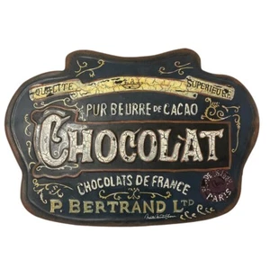Martha Newton Turner Bertrand Chocolat De France Distressed Tin Sign - Picture 1 of 2