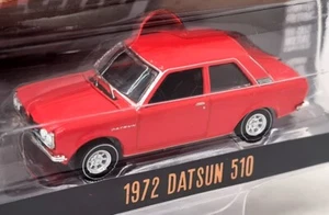 Greenlight 1/64 - Datsun 510 1972 Red Vintage Ad Cars Diecast Model Car - Picture 1 of 3