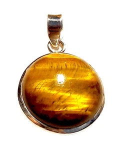 Silber Anhänger Tigerauge Edelsteinanhänger 925 er Sterling Silberschmuck Stein - Picture 1 of 1
