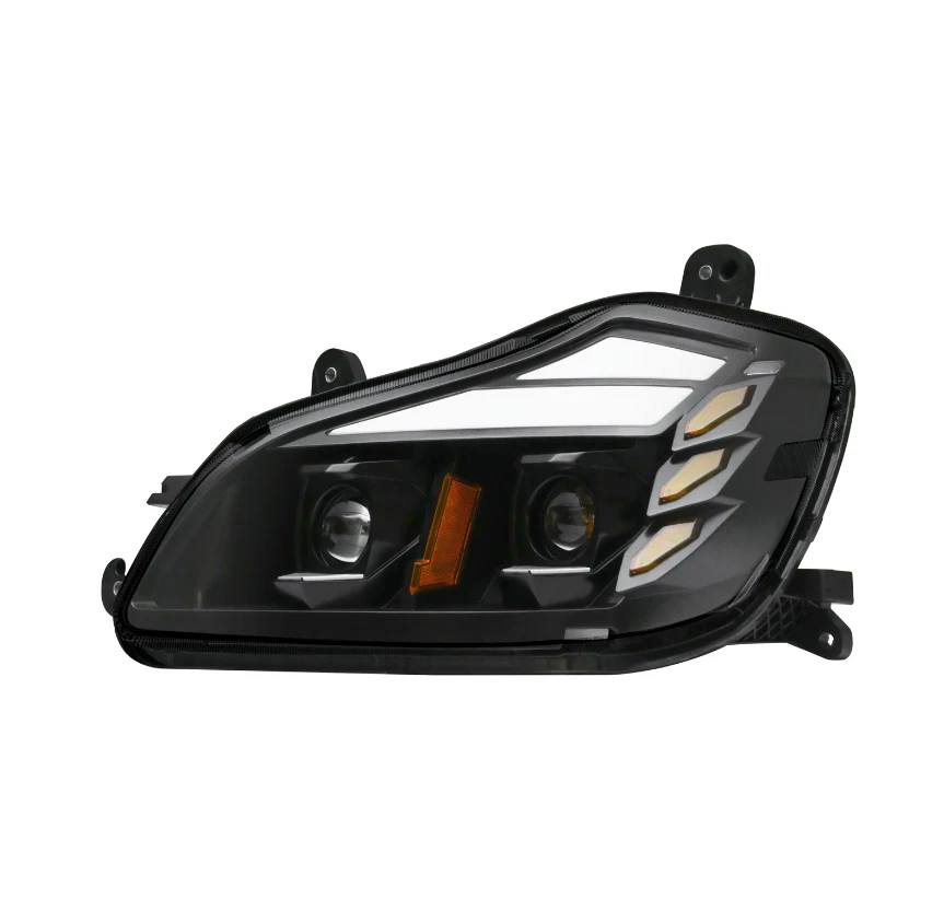 Fit For 2013-2021 Kenworth T680 Black Full LED DRL Headlamp Assembly Left&Right — 第 1/2 张图片