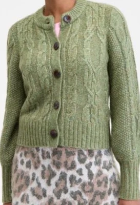 On 34th Women's Chunky Cable-Knit Cardigan In Cool Olive Heather Size large NWT  - Image 1 of 4