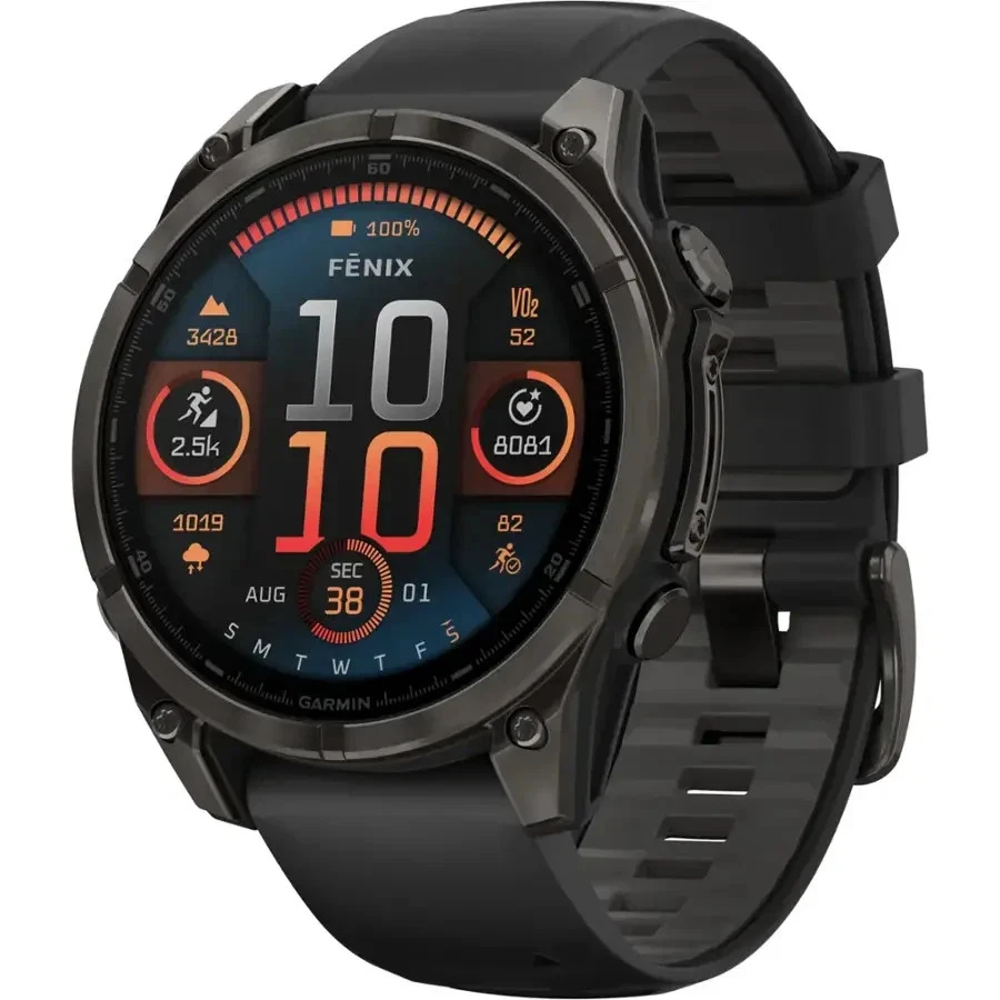 Garmin fenix 8 AMOLED Sapphire GPS Smartwatch 47 mm Carbon Gray DLC Titanium - Image 1 of 1