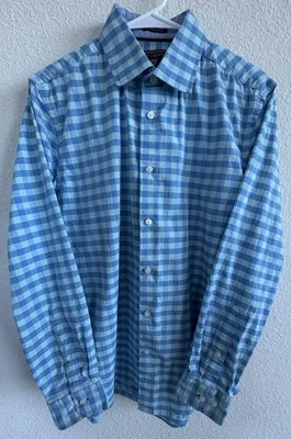 Report Collection Shirt Mens Small Blue Plaid Long Sleeve Button Down - Image 1 of 4