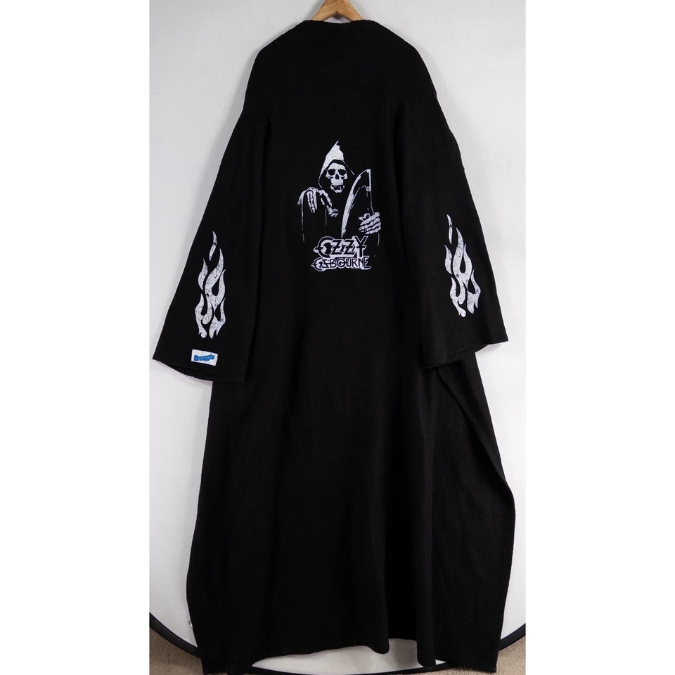 Snuggie Ozzy Osbourne Grim Reaper Flames Blanket Robe Sleeves Black Heavy Metal - Image 1 of 4