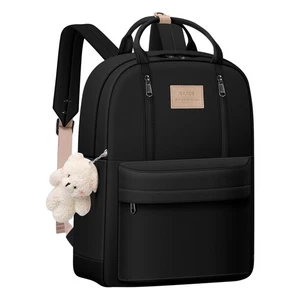 Cute Backpack for School Aesthetic Backpack Purse for Women Girls Black Book ... - Picture 1 of 6