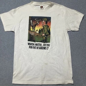 T-shirt grande vintage, 1995, XIT Allentown PA, caccia, grafica cervo "fuori frecce" - Foto 1 di 10
