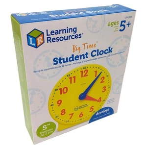 Learning Resources 12-Hour Student Clock 5" Diameter Educational Toy Ages 5+ - Picture 1 of 5