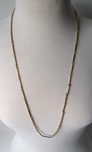 Vintage Gold Tone Necklace Watch Chain Link Style Necklace 34" Long w/ Old Bale - Foto 1 di 8