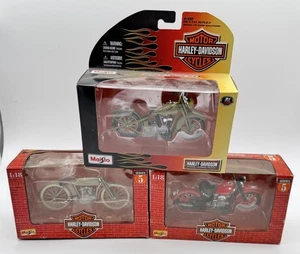 VTG Lot 3 Maisto Harley-Davidson 1:18 Diecast Series 5 & 24 New Old Stock in Box - Picture 1 of 9