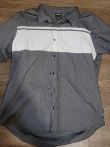 NWOT Oakley Button-Up Shirt Mens  Size L Charcoal/White Short Sleeve - Picture 1 of 8