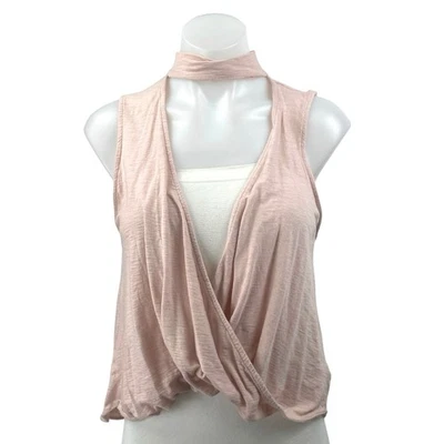 Тишина + шум розовый без рукавов насмешливый шеи Surplice искусственного надежном Майка блузка Топ S - Изображение 1 из 4