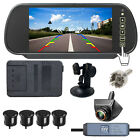 7'' Car Monitor clip&Windscreen Suction+Parking Radar Sensor Fisheye Lens Camera