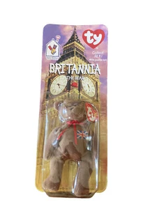 Ty McDonald's Beanie Babies 1999 Britannia der Bär - selten mit Tag-Fehlern! - Bild 1 von 4