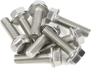 M6-1.0 x 25mm Flanged Hex Head Bolts Flange Hexagon Screws Stainless Steel 25pcs - Picture 1 of 4