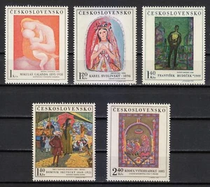 Checoslovaquia 1970 MNH Mi 1965-1969 Sc 1711-1715 pinturas, por maestros checos ** - Imagen 1 de 2