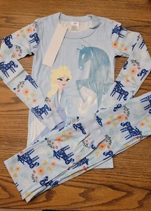 New Hanna Andersson Frozen Elsa pajamas / pjs - size 140 / 10.  - Picture 1 of 8
