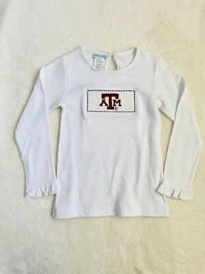 Camisa ajustada manga larga Texas A&M niña pequeña 3T nueva con etiquetas con volantes blancos Foto 1 de 2