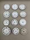 JOB LOT of 12 NICE Antique Enamel Pocket Watch dials/Faces Watchmakers Spares