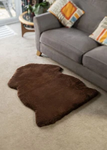 Alfombra Genuina Piel de Oveja Marrón 100 % Norteamericana Premium Piel de Cordero Grande - Imagen 1 de 2