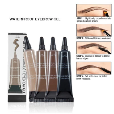 Eyebrow Dye Tint Gel Eye Brow Mascara Cream With Brush Kit Waterproof Utility - Image 1 of 4