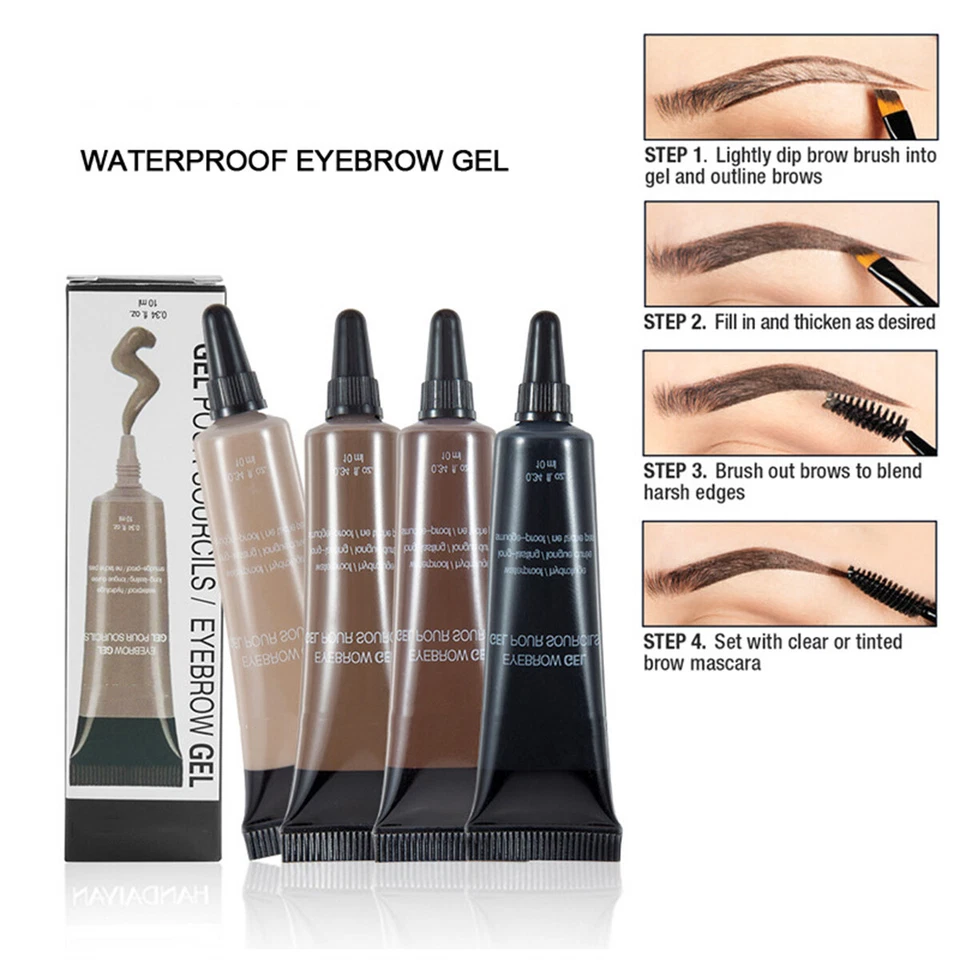 Eyebrow Dye Tint Gel Eye Brow Mascara Cream With Brush Kit Waterproof Utility - Image 1 of 4