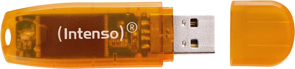 Genuine Intenso 64GB Rainbow Line Transparent USB Memory Stick Flash drive, UK - Image 1 of 4