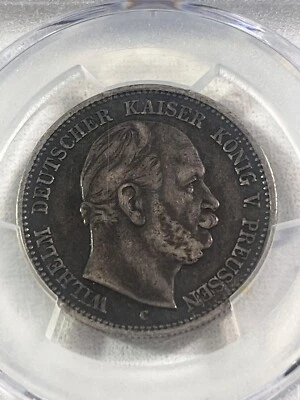 1876-C German States Prussia 2 Mark Graded XF 40 by PCGS - Image 1 of 4