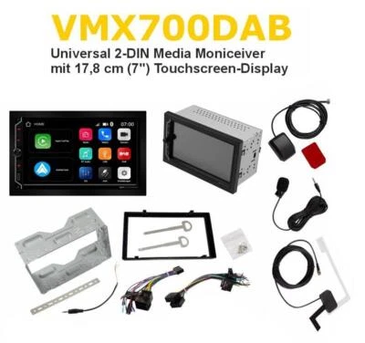 ESX VISION VMX700DAB Universal 2-DIN Media Moniceiver Autoradio mit 17,8 cm (7“) - Bild 1 von 4