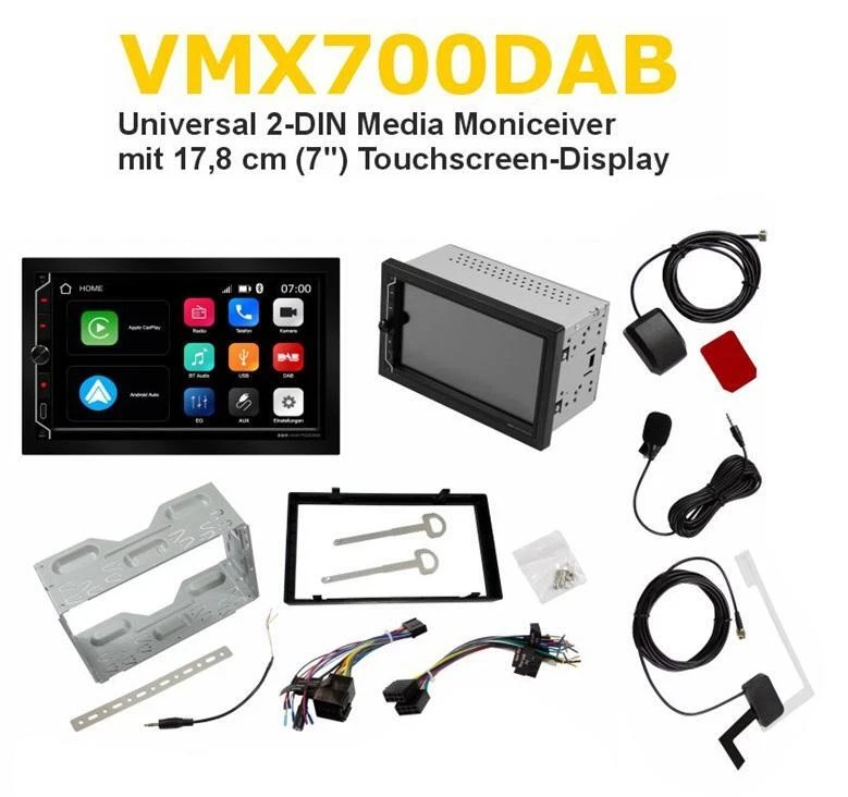 ESX VMX700DAB Autoradio Apple CarPlay & Adroid Auto USB DAB 7" Touchscreen