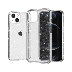 For iPhone 13/14 Case Glitter Ultra Thick 3mm Translucent Cover + Tempered Glass - Picture 1 of 12