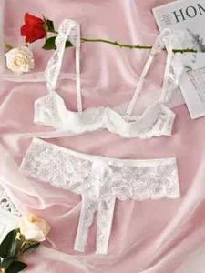 Sexy Damen Hochzeit Braut Dessous Kostüm Strapse Unter Reiz Nacht Wäsche M 38 - Bild 1 von 2
