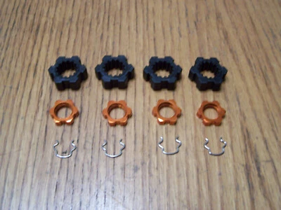 Fits Traxxas 8S X-Maxx Wheel Hubs Orange Aluminum Splined Nuts Hex Clips 77086-4 - Image 1 of 2
