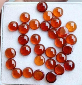 31,20 Ct ¡NATURAL! LOTE DE PIEDRAS PRECIOSAS SUELTAS CABUJÓN REDONDO GRANATE HESSONITA NARANJA ROJO - Imagen 1 de 1