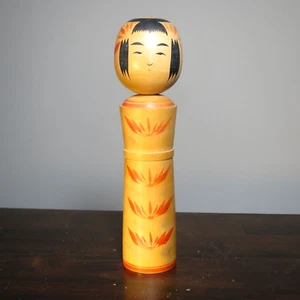 Vintage KOKESHI Wooden Bobblehead Doll, Japan, Artist Signed - LARGE (10", 1 lb) - Picture 1 of 13
