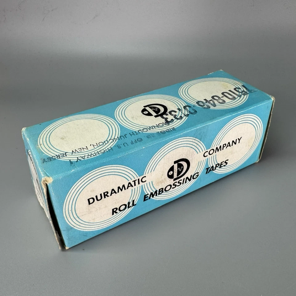 Vintage DURAMATIC Roll Embossing Tape YELLOW 408 1/2" FULL Box of 10 - NOS - Image 1 of 4