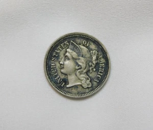 1868 3 CENT NICKEL FULL XF DARK - FULL BOLD LIBERTY AND DATE !!!!!!!!!!!!!!!! ✨✨ - Picture 1 of 9