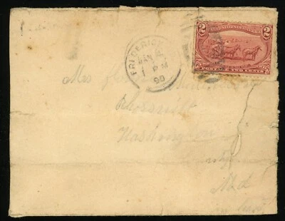 USA #286 Farming 2c Postage 1899 Cover from Frederick to Rohrersville Trego - Image 1 of 2