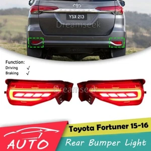 Red LED Reflector Rear Bumper Tail Light for Toyota Fortuner 2015-2019 Fog Lamp - Picture 1 of 6
