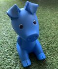1980S 90S Plastic Piggy Bank - Monika Mulder For Ikea Ps Blue