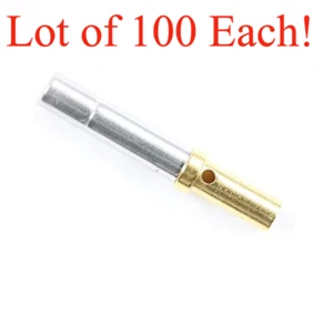 DEUTSCH T.E. 0462-201-1631 Gold Crimp Contact Terminal 16-20AWG FE Socket 100 Ea - Picture 1 of 3