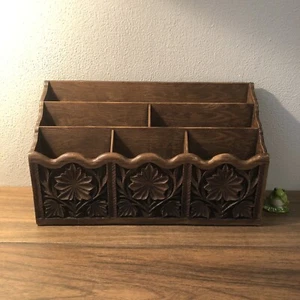 Vintage Lerner Mail organizer Faux wood plastic Bown - Picture 1 of 13