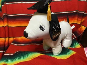 Graduation Autograph White Stuffed Dog Plush - Picture 1 of 2