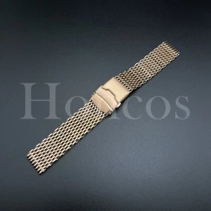18-24 mm Heavy Brushed Shark Stainless Steel Mesh Watch Band Solid Buckle - Picture 1 of 32