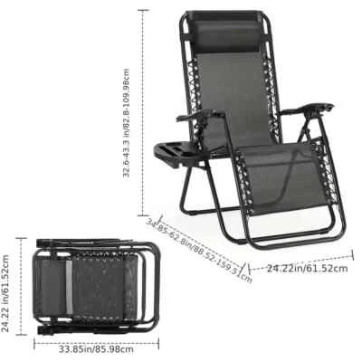 Juego de 2 sillones ajustables, diseño ergonómico/plegable de malla de acero Foto 1 de 4