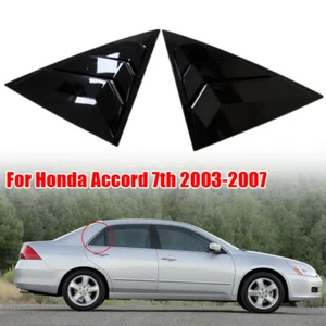 For Accord 7th 2003-2007 Honda ABS Gloss Black Side Quarter Window Louver Cover - Bild 1 von 9