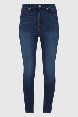 Women’s 7 For All Mankind AUBREY SLIM ILLUSION LUXE STARLIGHT Jeans Size 29 UK10 - Image 1 of 4