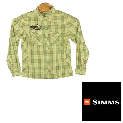 Simms Fishing Pearl Snap Western Shirt Mens Medium Alaska Outdoors Gorpcore - Image 1 of 4