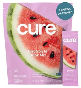 28 (2 x14 Packets) Cure Hydration Hydrating Electrolyte Mix, Watermelon 10/2026 - Picture 1 of 2