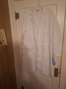 Landau Mens Scrubs Full-Length Lab Coat 3138 White Size 44 NWT - Picture 1 of 4